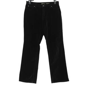 Eddie Bauer Womens Pants Boot Cut Velvet Goth Glam Chic Glam Minimalist Black 12